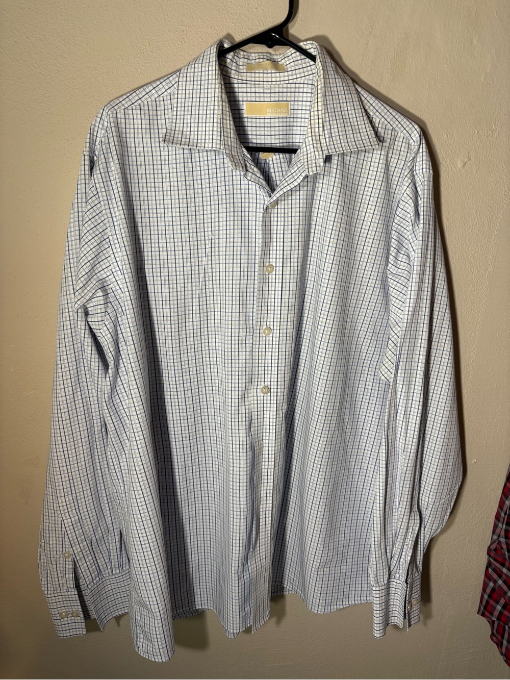 Michael Kors Dress Shirt with Blue Check